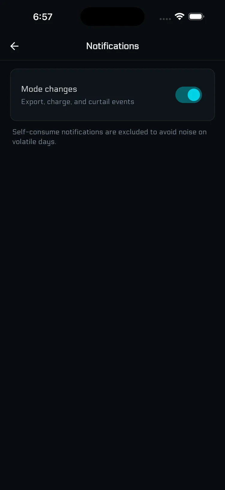 Notifications settings
